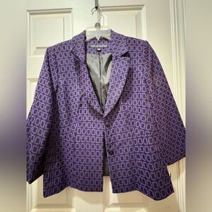 Zac & Rachel Purple and Black Patterned Blazer